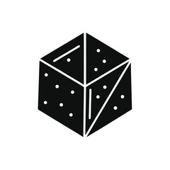 Isometric Cube with Dots Black and White