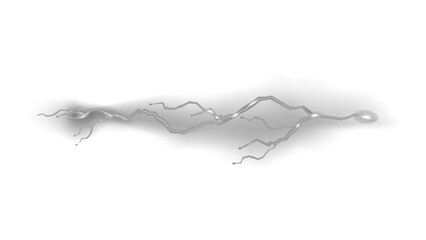 Cracked Lightning Bolt: A jagged, electrifying strike of energy, with a raw, powerful essence and a subtle glow, isolated on a transparent background.

