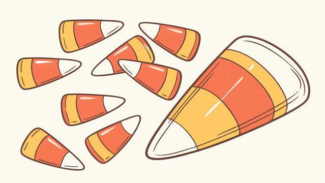Halloween candy corn illustration vector graphic design for holiday season and trick or treat concept