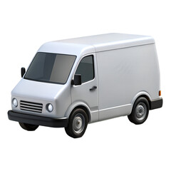 3D Delivery Van Icon Isolated on Transparent Background &ndash; Cartoon Logistics Vehicle for Shipping and Transport Themes


