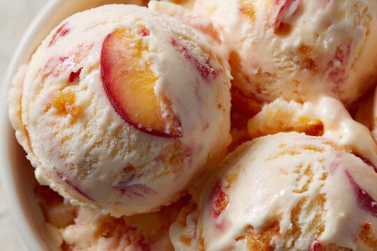 close up of Peach ice cream