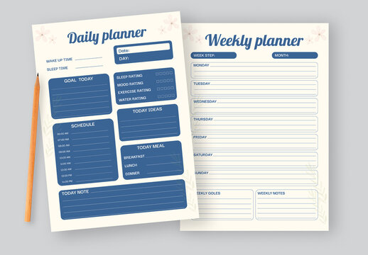 Daily and Weekly Planner Design Layout