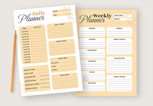 Minimalist Daily and Weekly Planner Layout