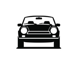 Illustration of a vintage car from the front view only