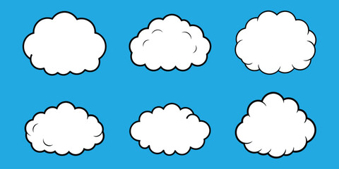 vector illustration of a set of clouds