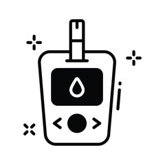 A premium glyph style icon for glucometer reading screen