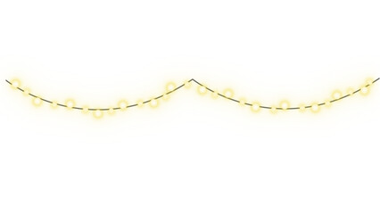Transparent Background Draped Warm White String Lights Line

