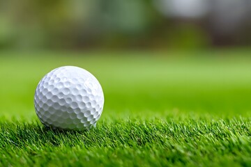 Obraz premium Close up Golf ball on fairway golf course