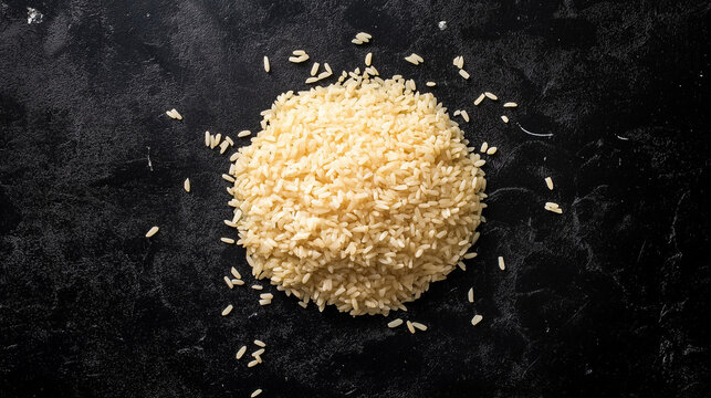 Arroz carreteiro visto de cima sobre fundo preto comida t&iacute;pica brasileira - textura sem recorte