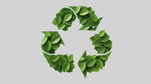 recycle symbol with leaves