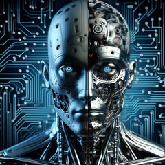 Cyborg Circuitry robot metallic features