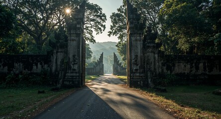 Obraz premium A dog looking at a doorbell with a red light on a door inside a house with a lamp and furniture