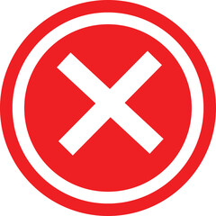 Fototapeta premium Red Circle Cross X Mark Free Vector Graphic for Design Projects
