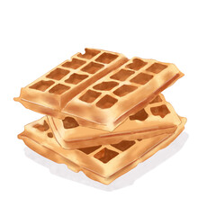 waffles isolated on white