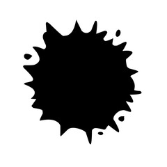 Collection of Black Ink Splatters and Dripping Shapes