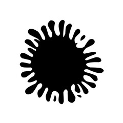 Collection of Black Ink Splatters and Dripping Shapes