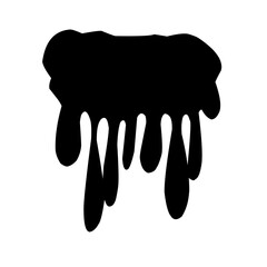 Collection of Black Ink Splatters and Dripping Shapes