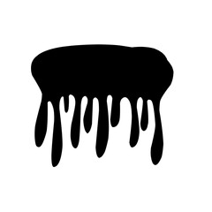 Collection of Black Ink Splatters and Dripping Shapes