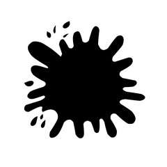 Collection of Black Ink Splatters and Dripping Shapes