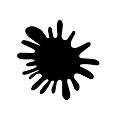 Collection of Black Ink Splatters and Dripping Shapes