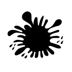 Collection of Black Ink Splatters and Dripping Shapes