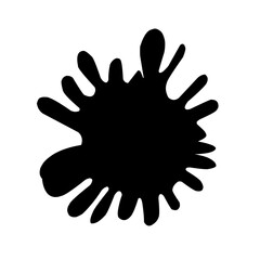 Collection of Black Ink Splatters and Dripping Shapes