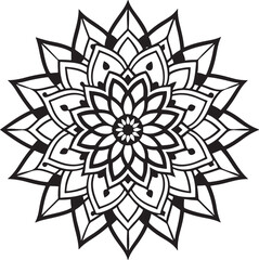 Intricate Mandala Design with Floral and Geometric Elements Artwork