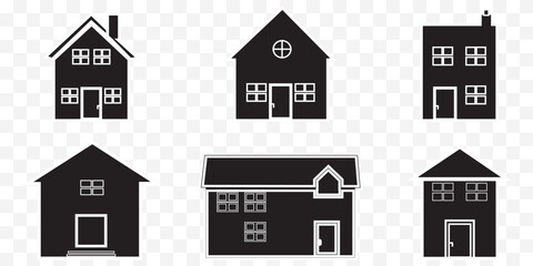 Home flat icon set vector illustration EPS 10