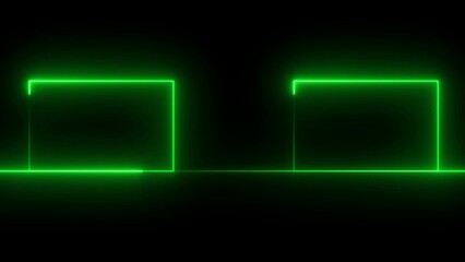 Abstract green neon light frame design on black background for technology and modern digital concepts