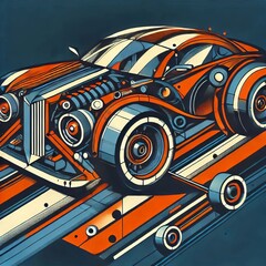 Abstract Shapes Car's form deconstructed into abst