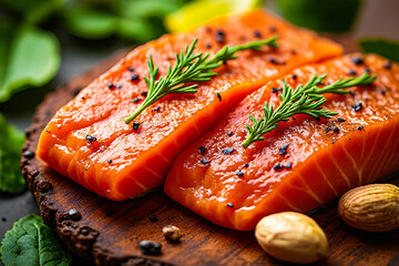 Delicious Smoked Salmon Slices with Fresh Herbs