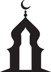 a Mosque with Crescent Moon