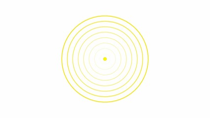 Concentric circles design featuring a central point emanating energy or focus illustrated in a minimalist yellow and white color scheme