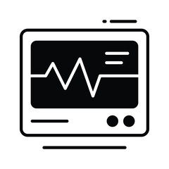 Get a glimpse of this glyph icon showing ecg monitor screen