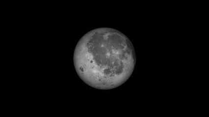 Detailed close up of the moon displaying craters and surface features against a black background ideal for space exploration concepts