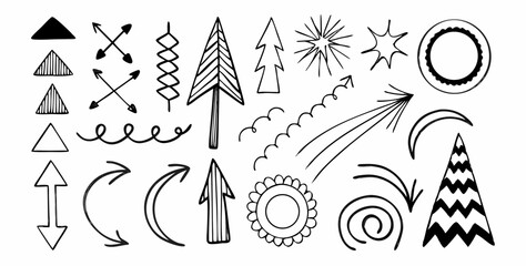 Sketchy Directional Arrow Collection - Rustic Line Art Elements