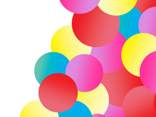 Colorful realistic flowing shiny balls background. Abstract colorful 3d ball pattern. Colorful balloon background with artistic digital concept.