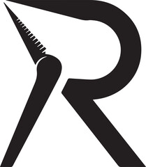Bold Black Letter R Design for Branding or Logo