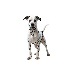 Happy Dalmatian Dog Standing on Transparent Background