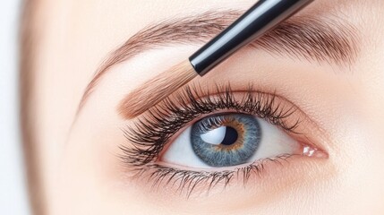 Transformation of eyebrows through shaping and tinting in a beauty tutorial.