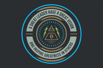 modern logo design pectoral minimal with  Inspirational Leadership Vision Badge with Motivational Quote
