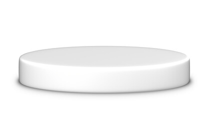 White Cylindrical Product Display Pedestal with Transparent Background for Showcase and Presentation
