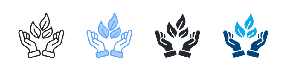 Environment Icon Set Multiple Style. Design In Outline, Blue, Glyph, Dual Tone
