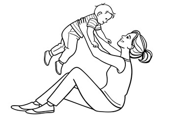 Obraz premium Happy Mother and Toddler Artwork