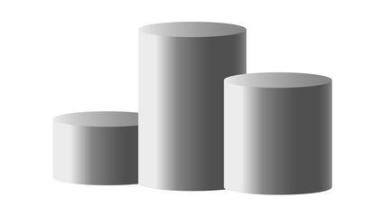 White Geometric Product Display Podiums with Arch - Transparent Background
