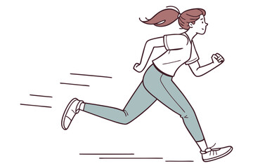 Running Woman with Dynamic Motion