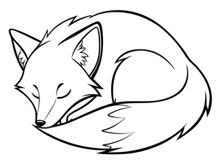 Resting Fox in Peaceful Pose Design