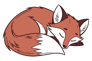 Fox Sleeping Silhouette Vector