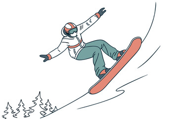 Snowboarder Performing Trick Vector