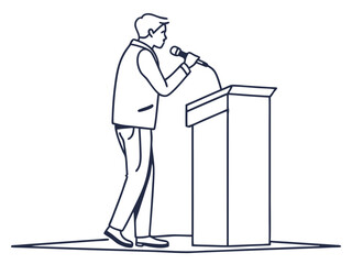Business Speaker at Conference Vector